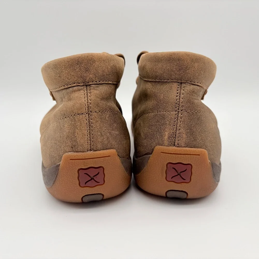 Twisted X Chukka Driving Moc Boots Mens Size 10W Wide Width Tan/Bomber Leather